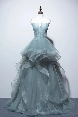 A-line Lace Long Formal Evening Dresses Prom Dresses