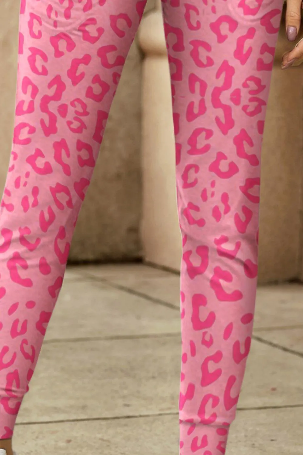 Active And Chic Skinny Pink Leopard Pants