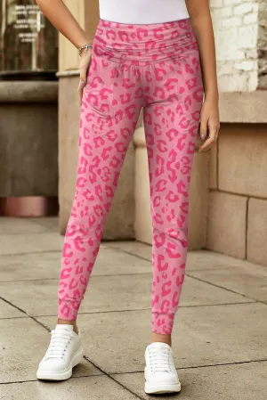 Active And Chic Skinny Pink Leopard Pants