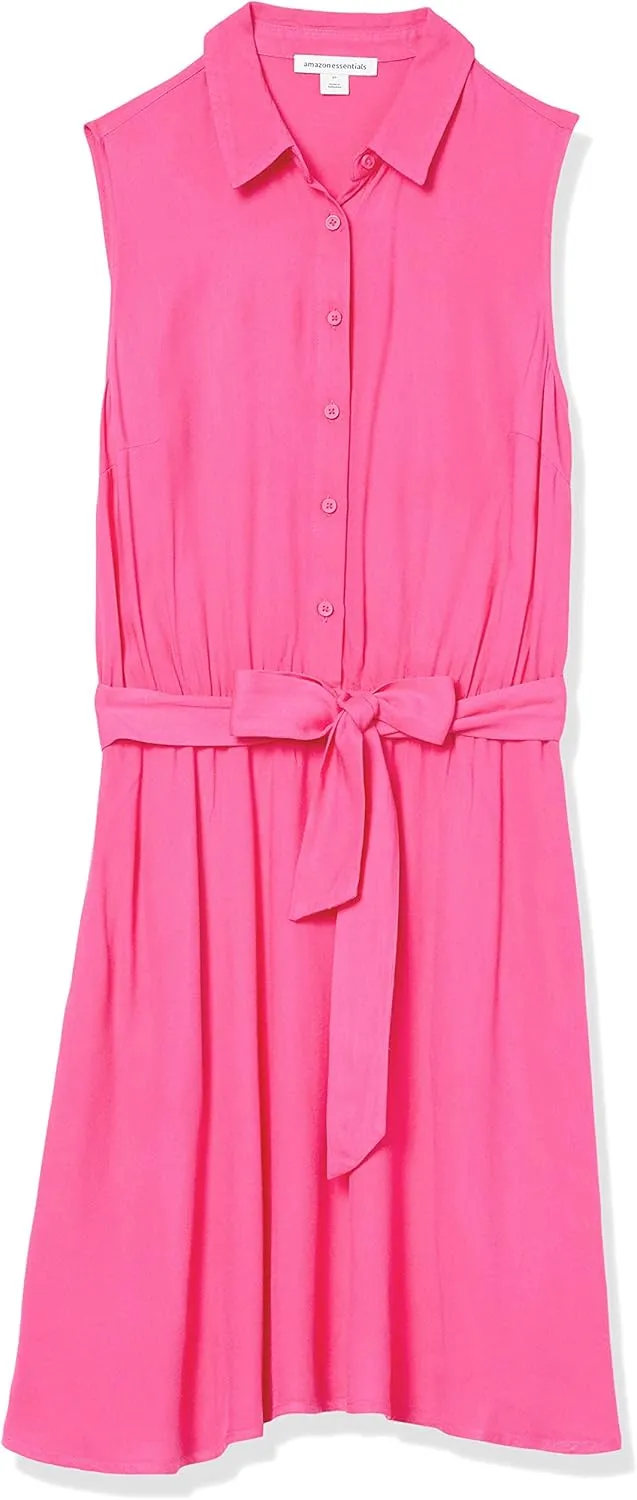 Amazon Essentials Women's Sleeveless Relaxed-Fit Woven Shirt Dress