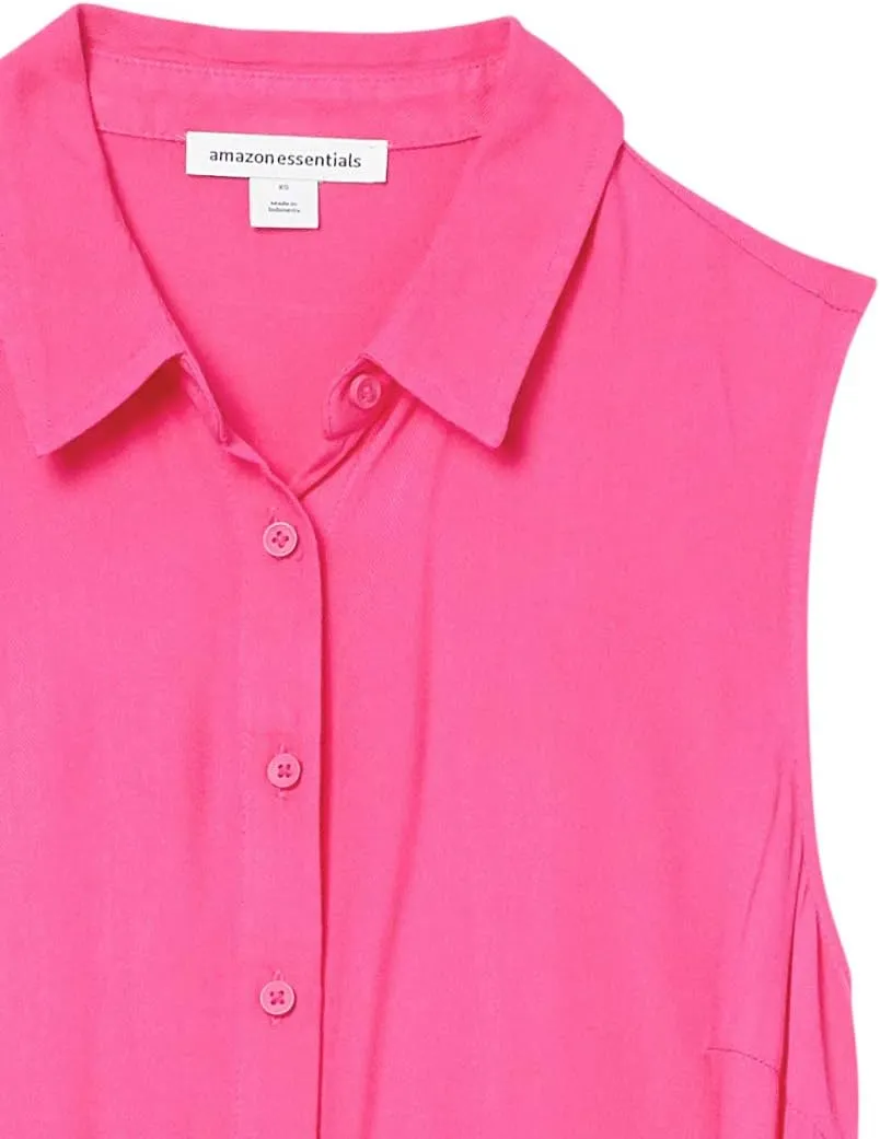 Amazon Essentials Women's Sleeveless Relaxed-Fit Woven Shirt Dress