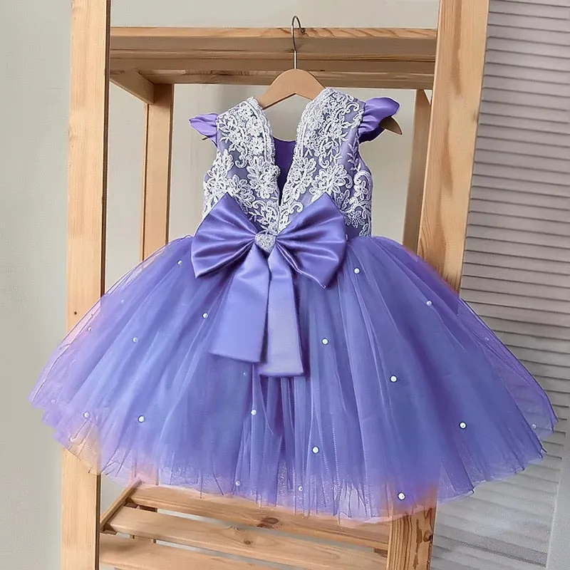 Baby Dress Girl 1st Birthday Dress For Baby Girl Dress Bowknot Princess Dresses Flower Girls Wedding Party Tutu Kids Clothes