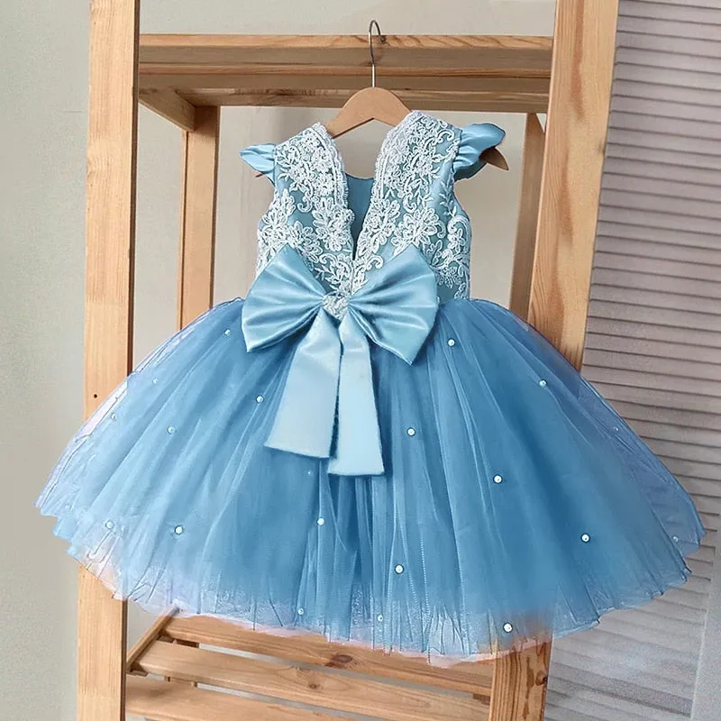 Baby Dress Girl 1st Birthday Dress For Baby Girl Dress Bowknot Princess Dresses Flower Girls Wedding Party Tutu Kids Clothes