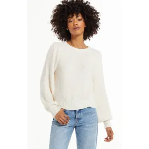 Bailey Puff Sleeve Sweater In Pebble