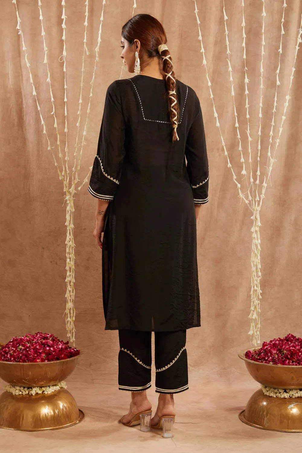Black Dori Kurta With Pants
