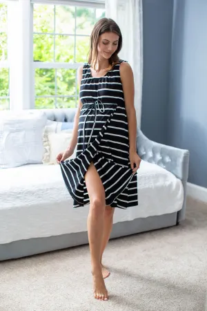 Black Stripe 3 in 1 Labor Gown