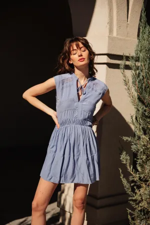 Blue Skies Sleeveless Swing Dress