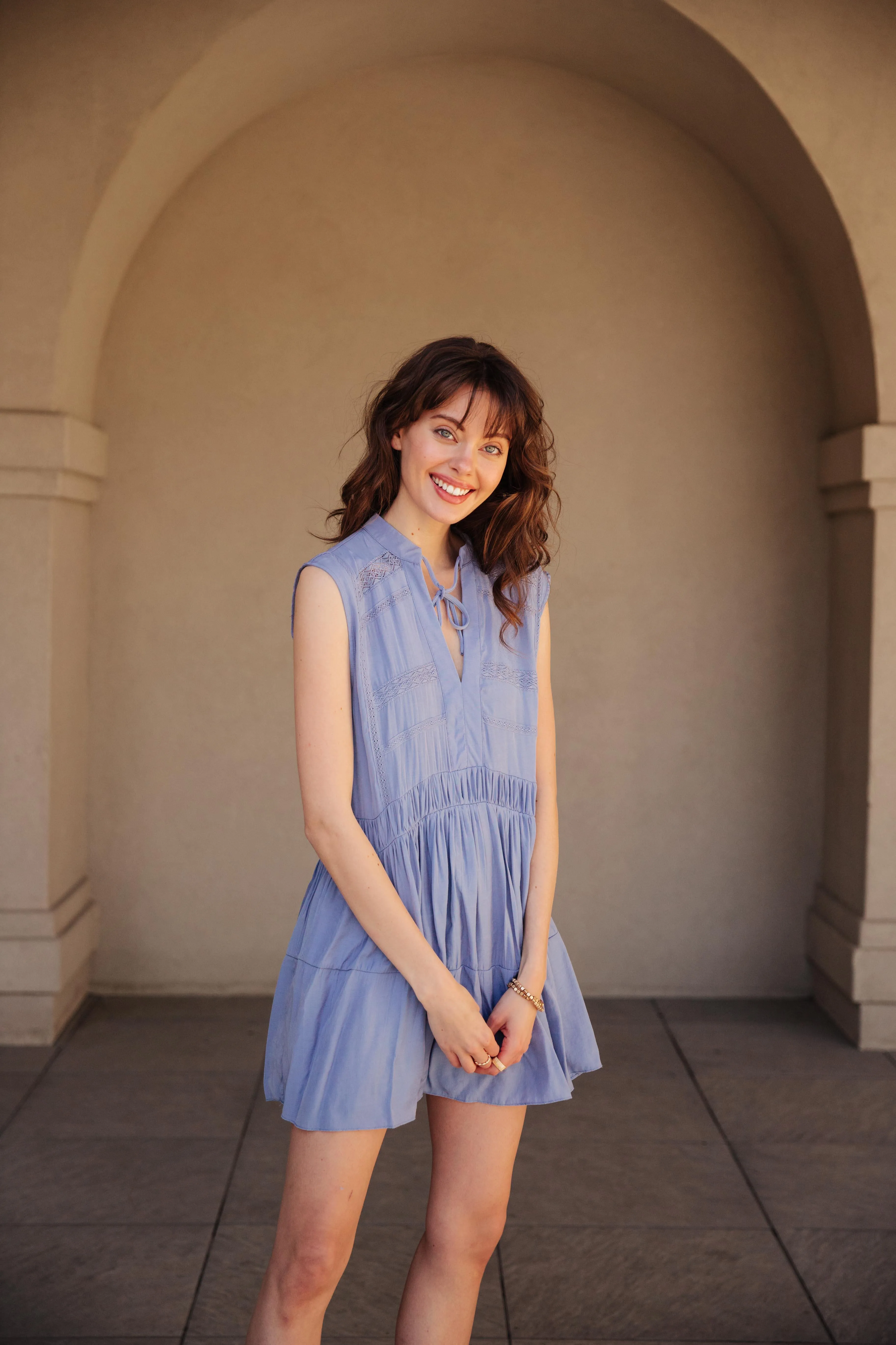 Blue Skies Sleeveless Swing Dress