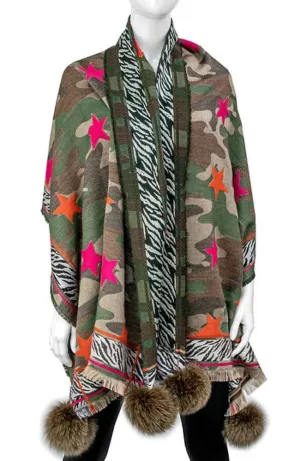 Camo Zebra and Stars Scarf