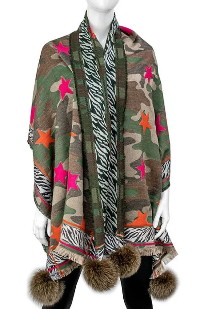 Camo Zebra and Stars Scarf