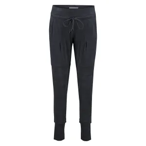 Candice Suede Pant- Charcoal Blue