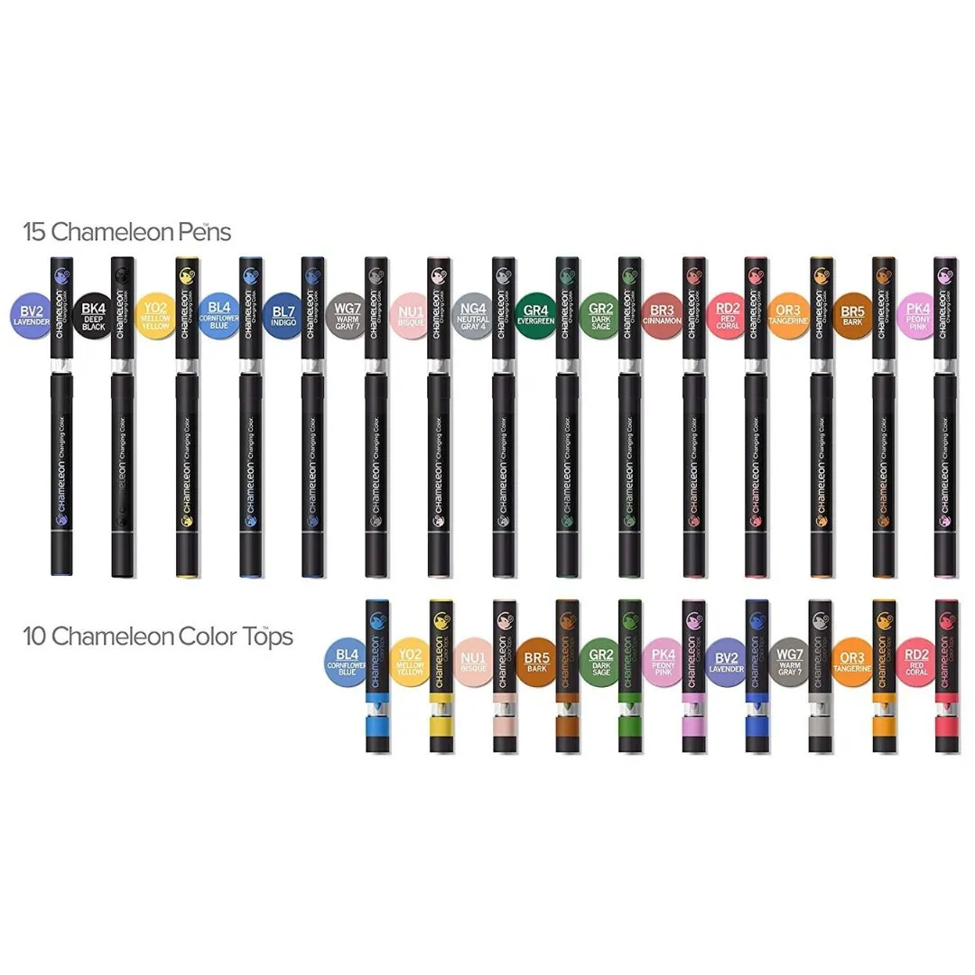 Chameleon 15 Color Pens 10 Color Tops 25 Pen Deluxe Set