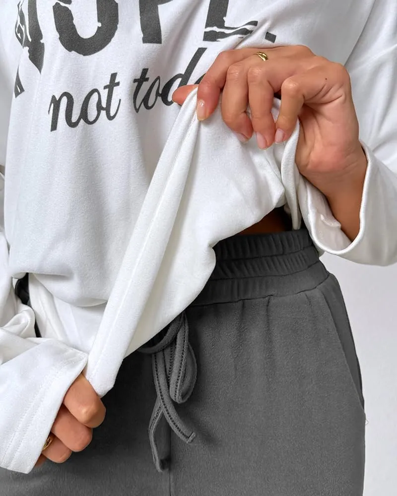 CHICME BEST SHOPPING DEALS Chic Me Women Long Sleeve Crewneck Pullover Tops and Pants Set Tracksuit Fall Outfit
