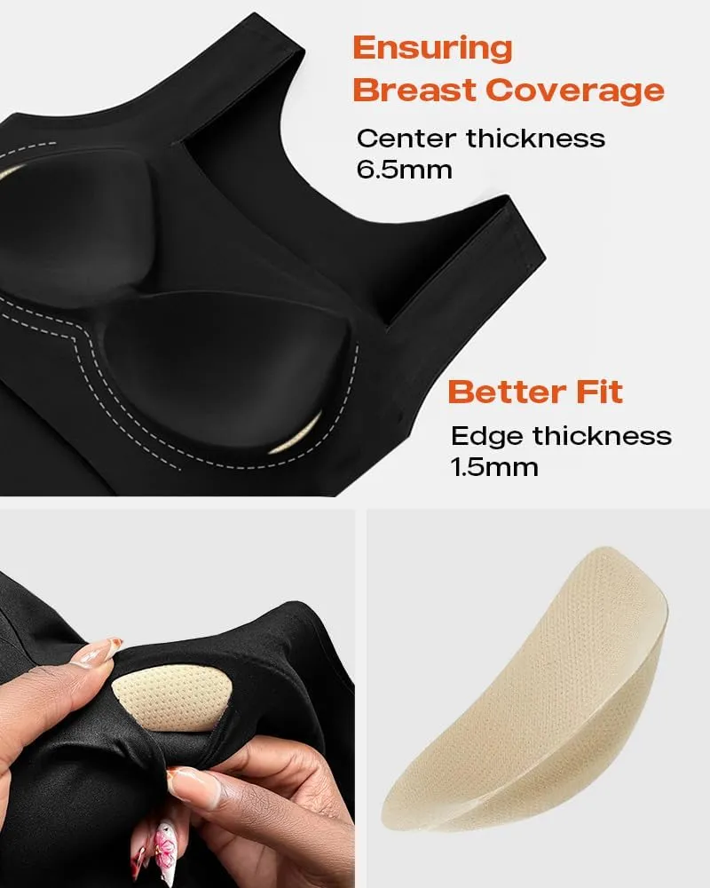 CHICME Womens U Neck Shapewear Built-in Bra Tank High Strechy Sleeveless Slim Fit Tops Camisole Workout Tops