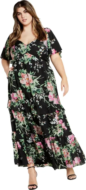 City Chic Women's Marci Print Maxi Dress