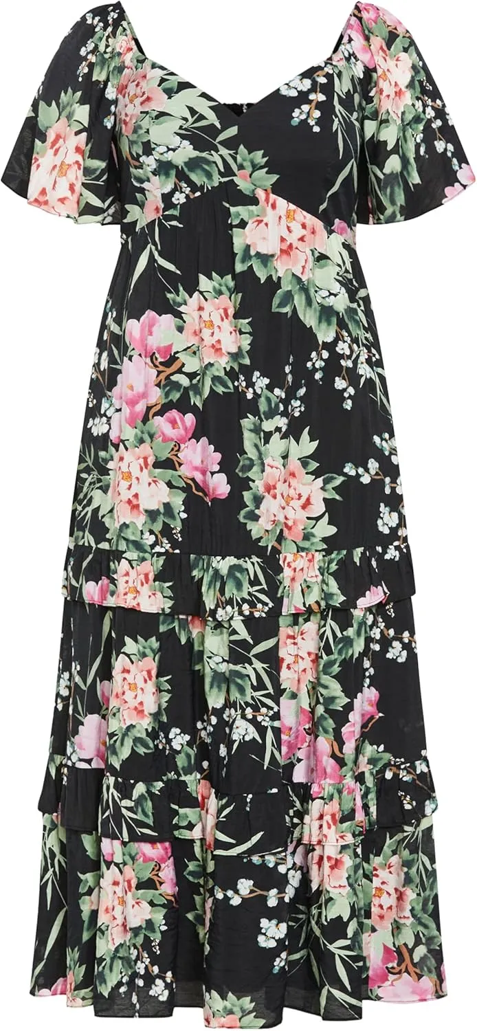 City Chic Women's Marci Print Maxi Dress