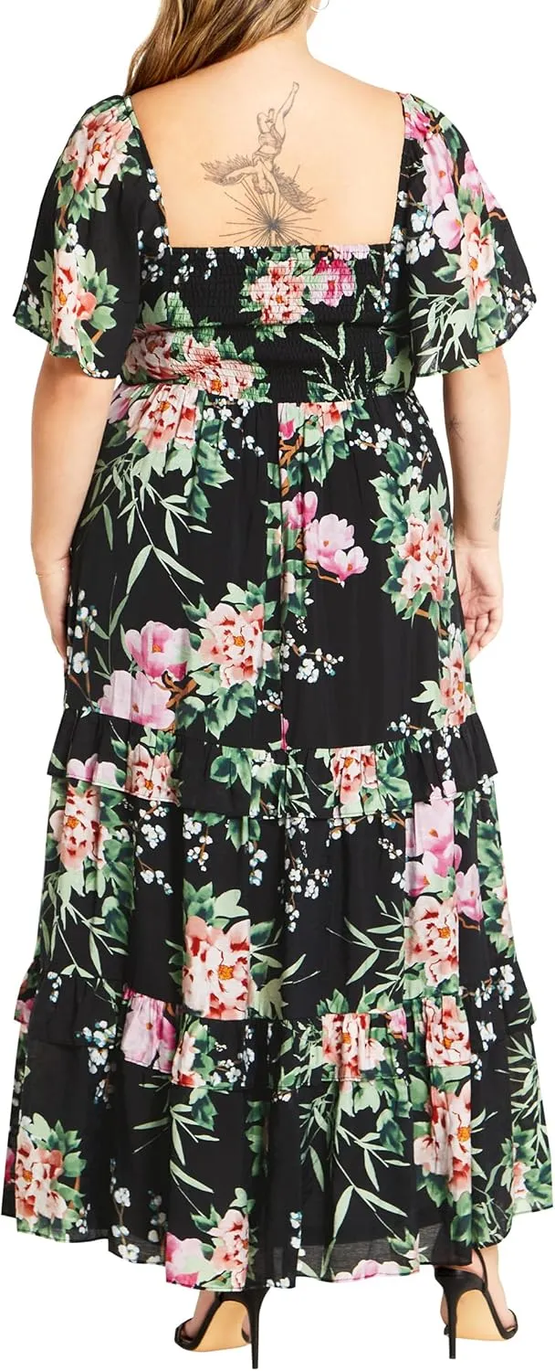 City Chic Women's Marci Print Maxi Dress
