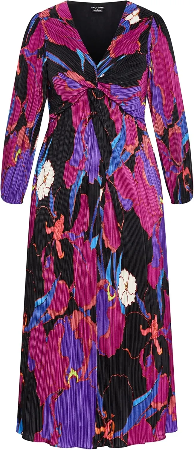 City Chic Women's Plus Size Dress-Kaya Print Maxi
