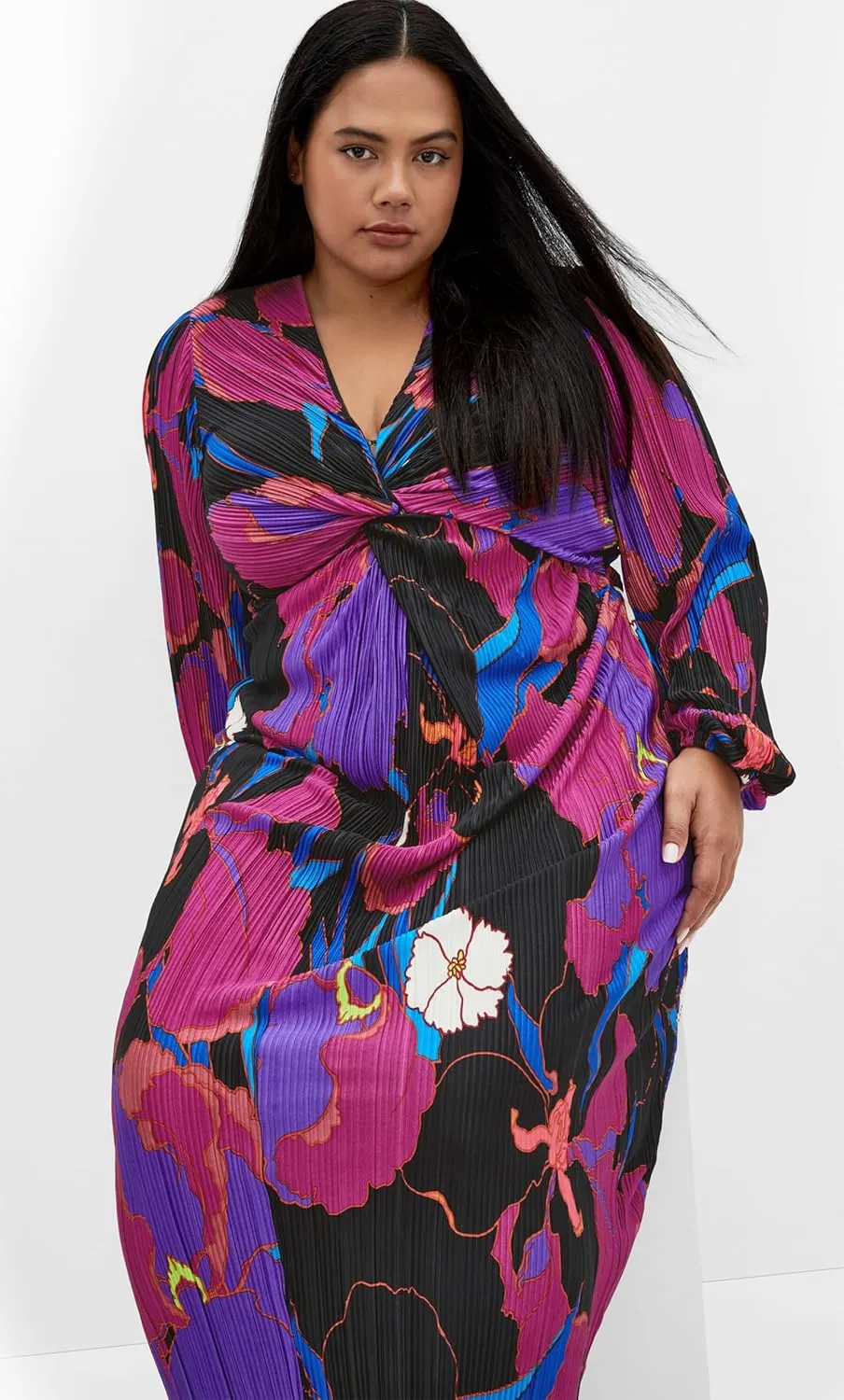 City Chic Women's Plus Size Dress-Kaya Print Maxi