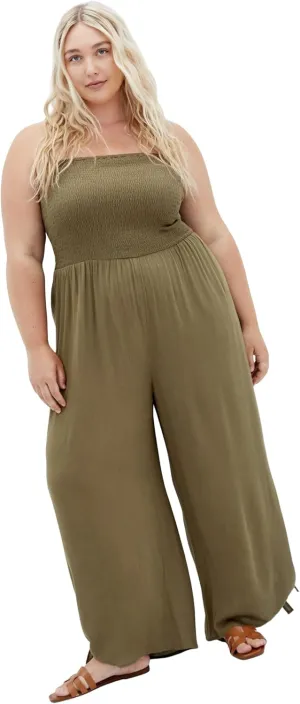 City Chic Women's Plus Size Jumpsuit-Smocked, Masala, 22