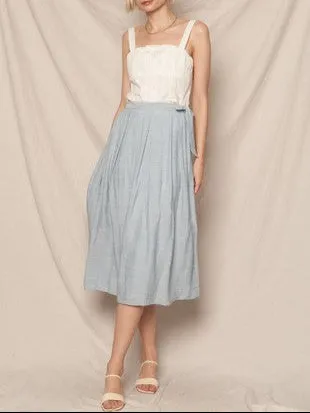 Coastal Stride Vest and Wrap Midi Skirt Two-Piece Set