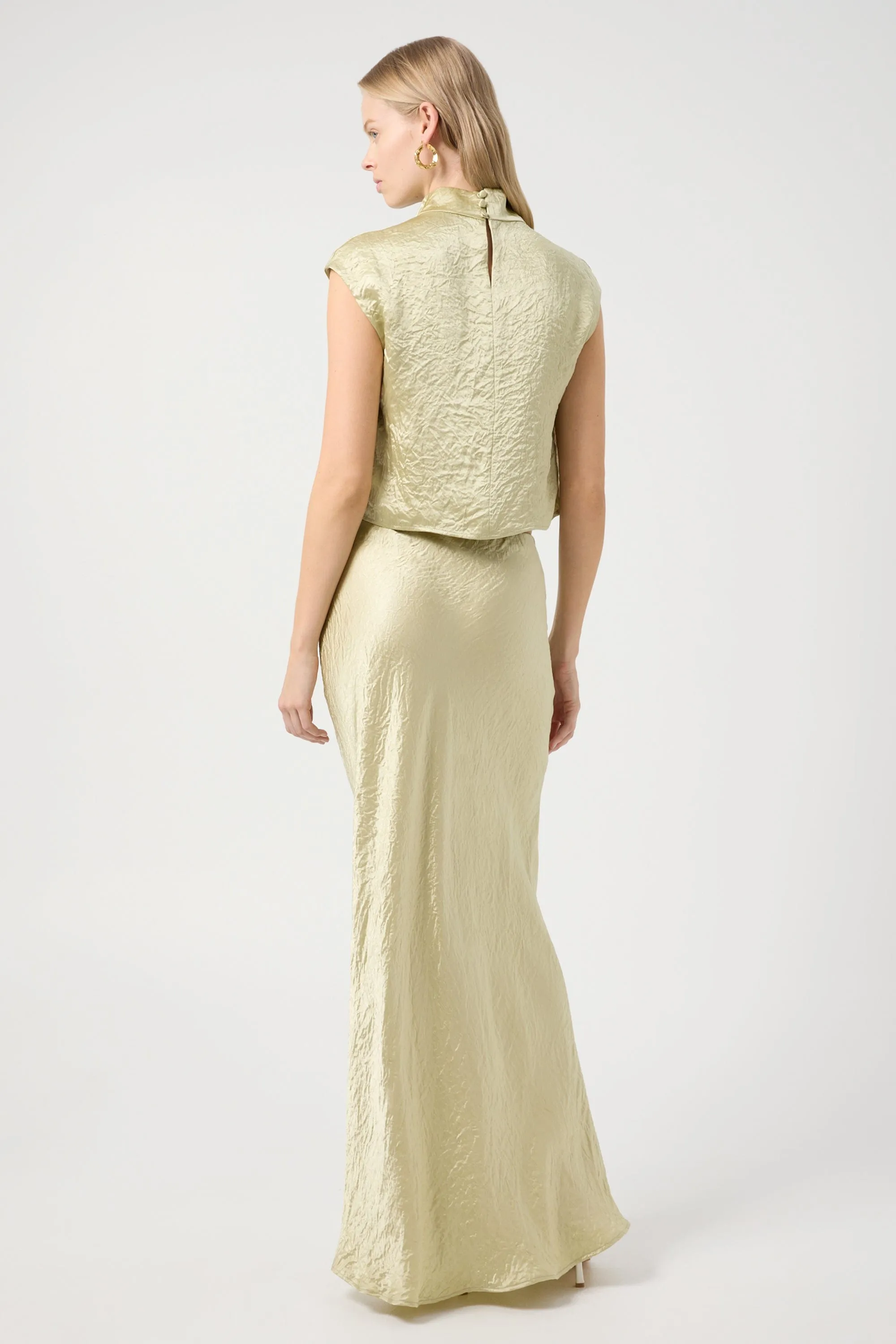 CRUSH BIAS MAXI SKIRT | APPLE