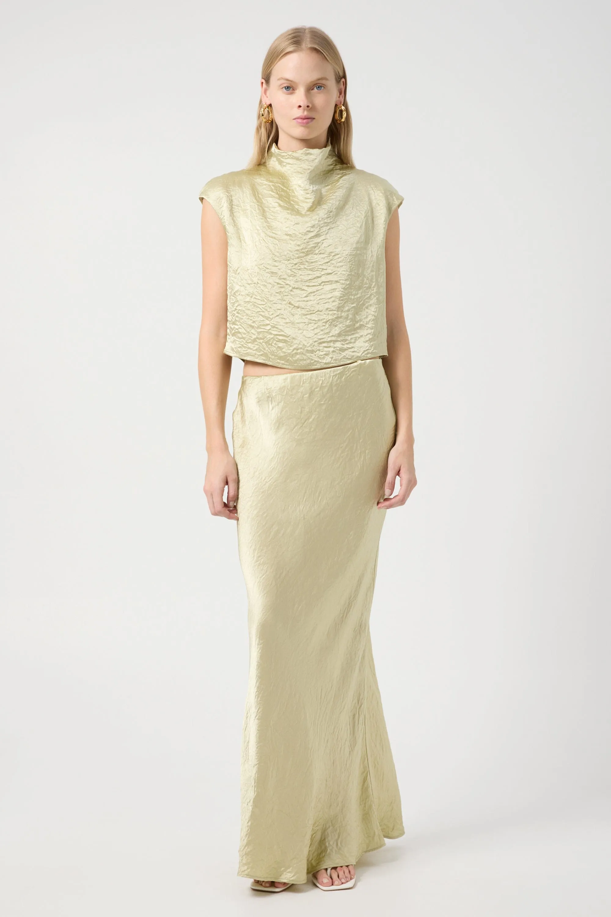 CRUSH BIAS MAXI SKIRT | APPLE