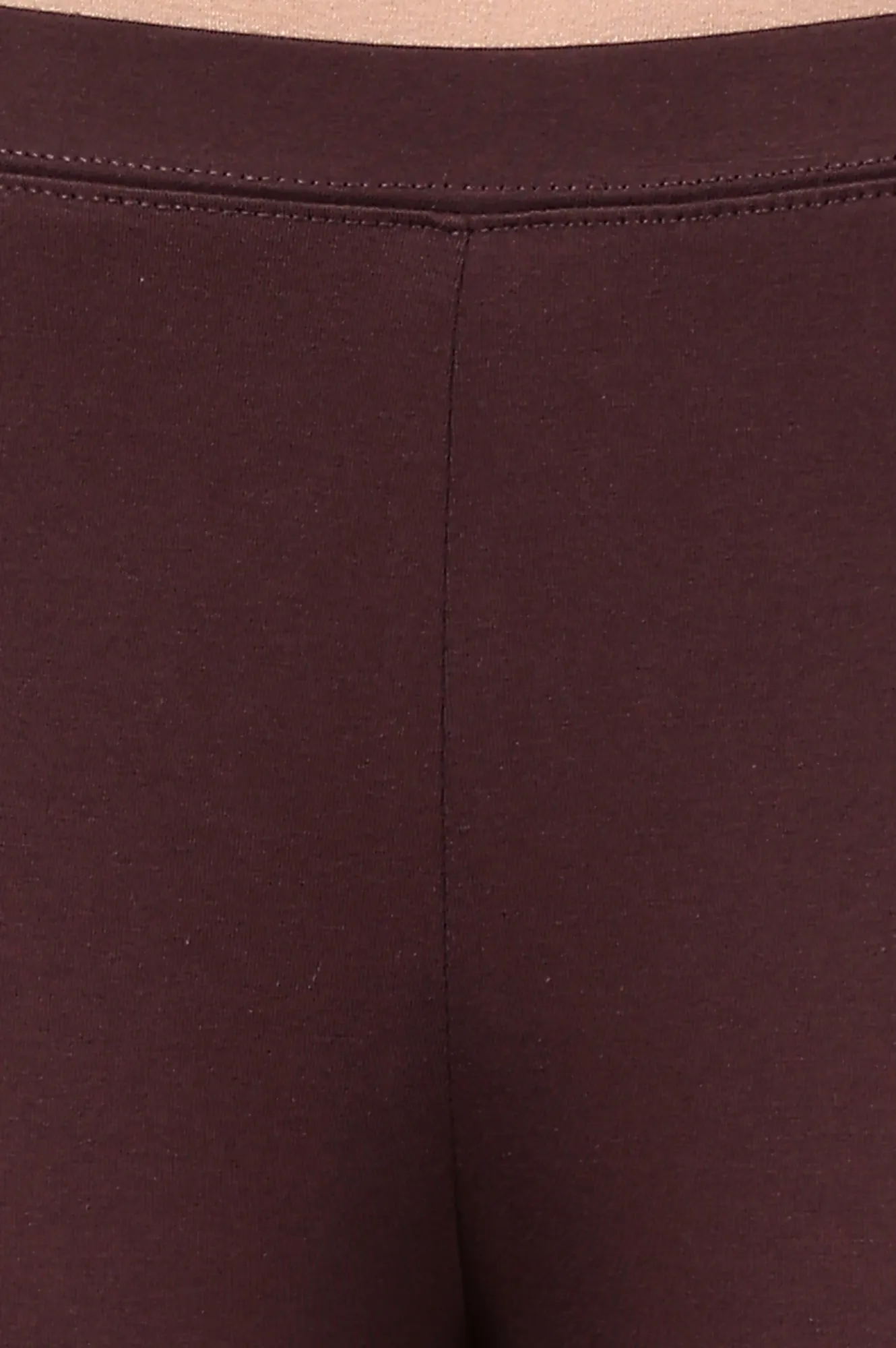 Dark Brown Knitted Cotton Lycra Tights