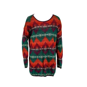 Denim & Supply Ralph Lauren Women Relaxed Geometric Sweater Purple Multi Medium