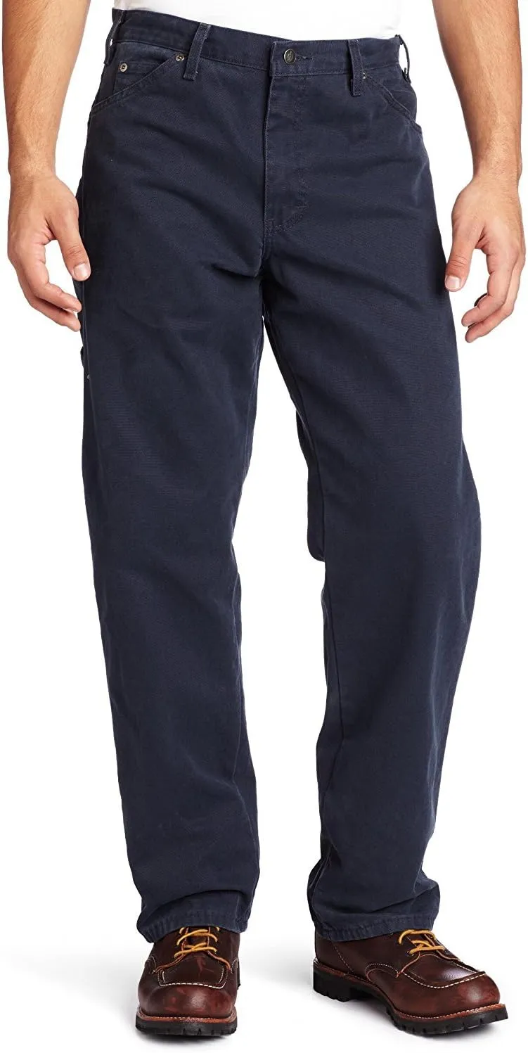 Dickies mens Relaxed Fit Sanded Duck Carpenter jeans, Dark Navy, 34W x 32L US