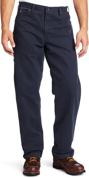 Dickies mens Relaxed Fit Sanded Duck Carpenter jeans, Dark Navy, 34W x 32L US