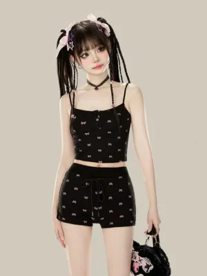 Dress Lazy Chic Pants Cardigan   Black Bootcut Suspender