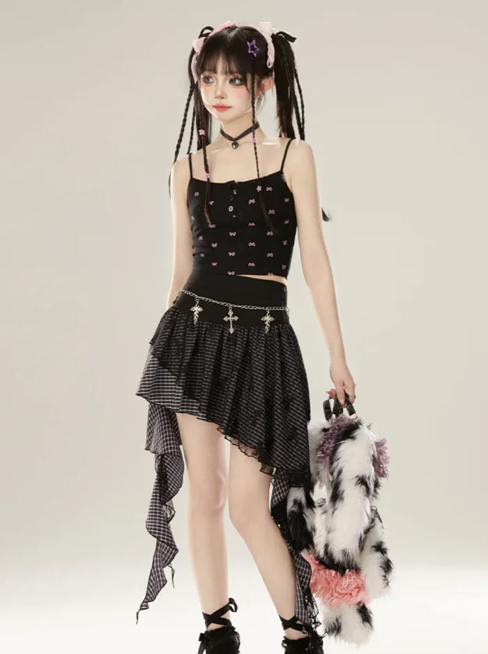Dress Lazy Chic Pants Cardigan   Black Bootcut Suspender