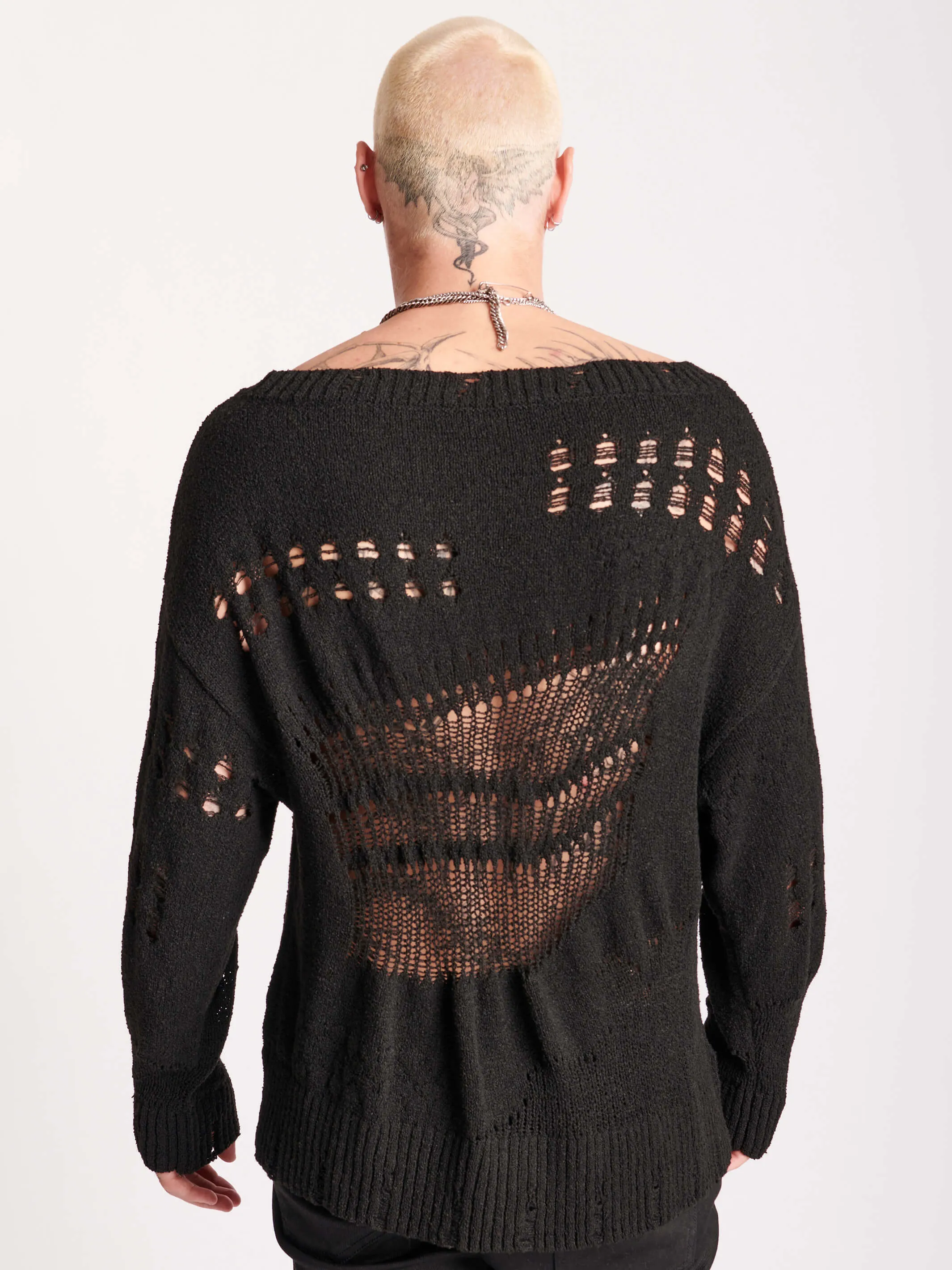 Drop Stitch Distressed Sweater