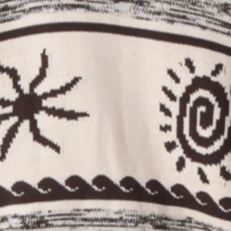 Everyday Cardigan - Ivory / Cocoa Intarsia