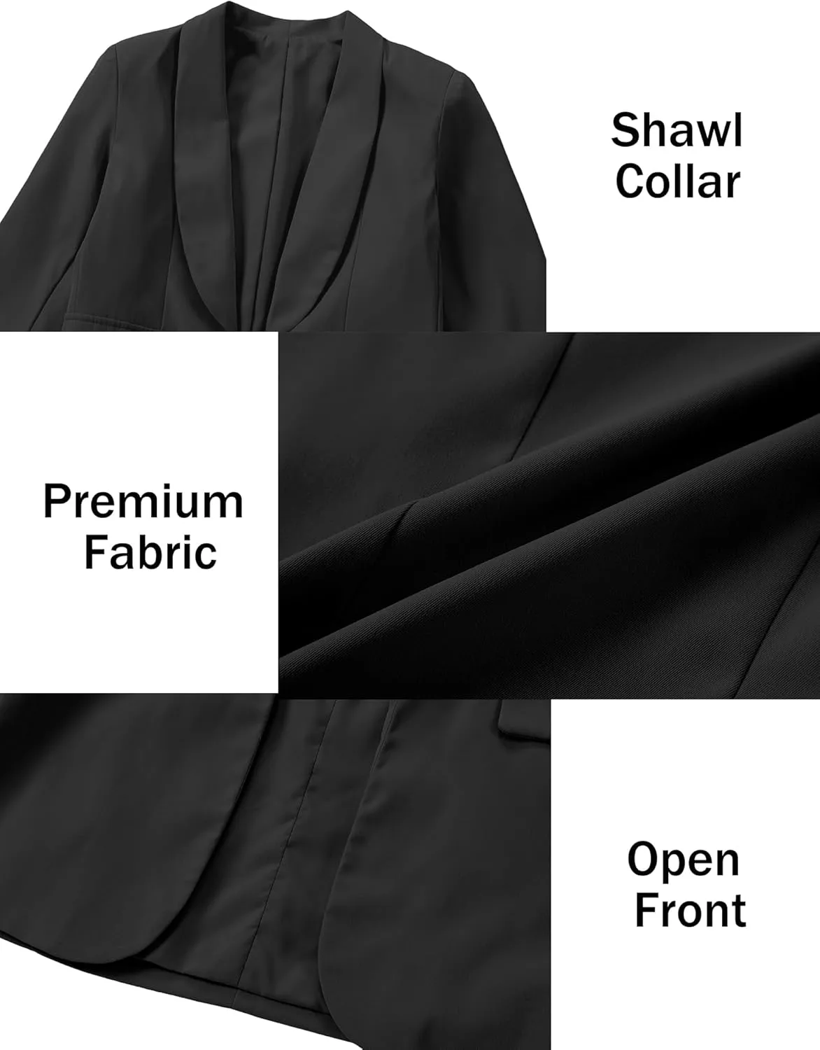 EXARUS Girls Blazer Long Sleeve Shawl Collar Formal Blazers Suit Jacket Open Front Inner Pocket for Kids Size 6-12 Year