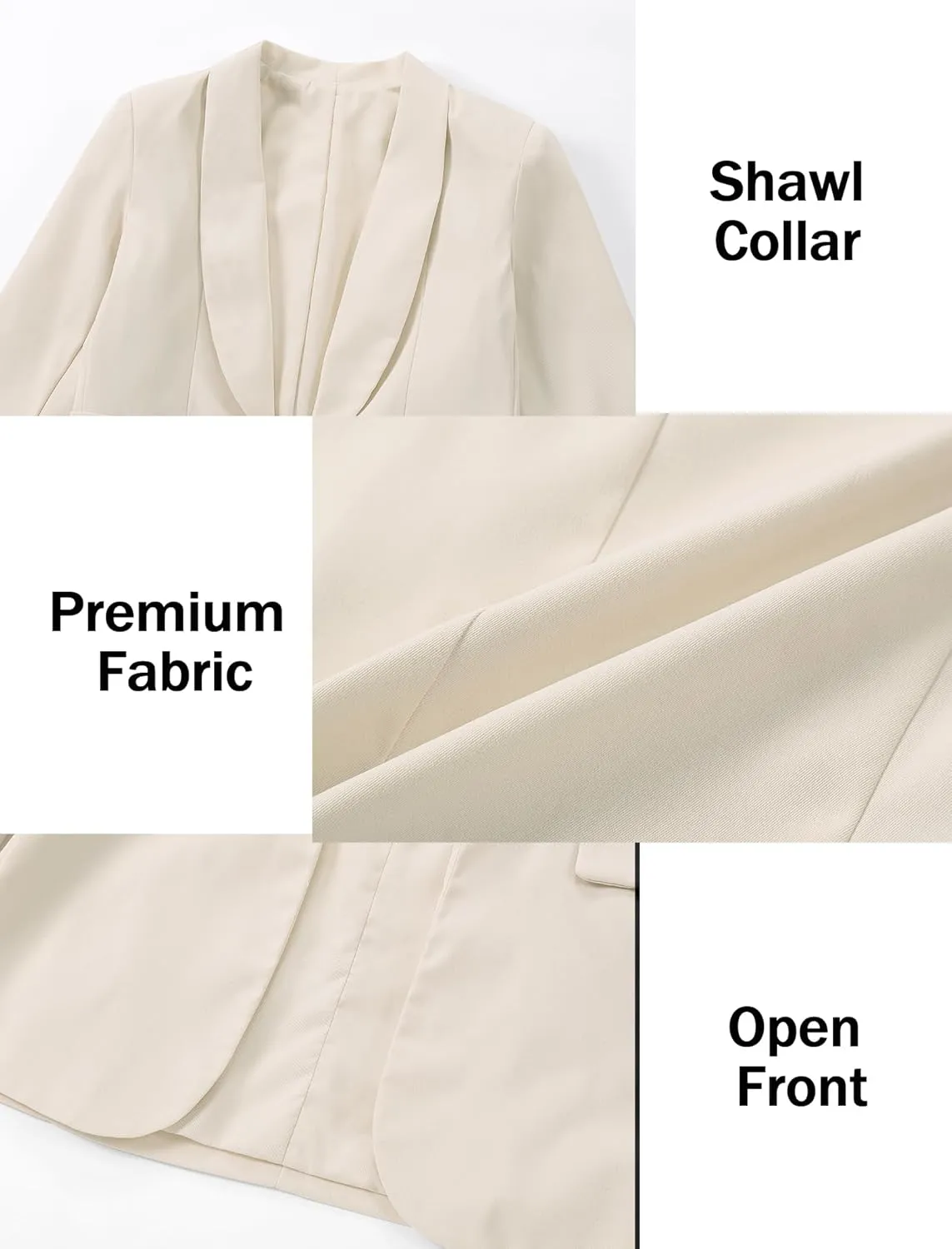 EXARUS Girls Blazer Long Sleeve Shawl Collar Formal Blazers Suit Jacket Open Front Inner Pocket for Kids Size 6-12 Year