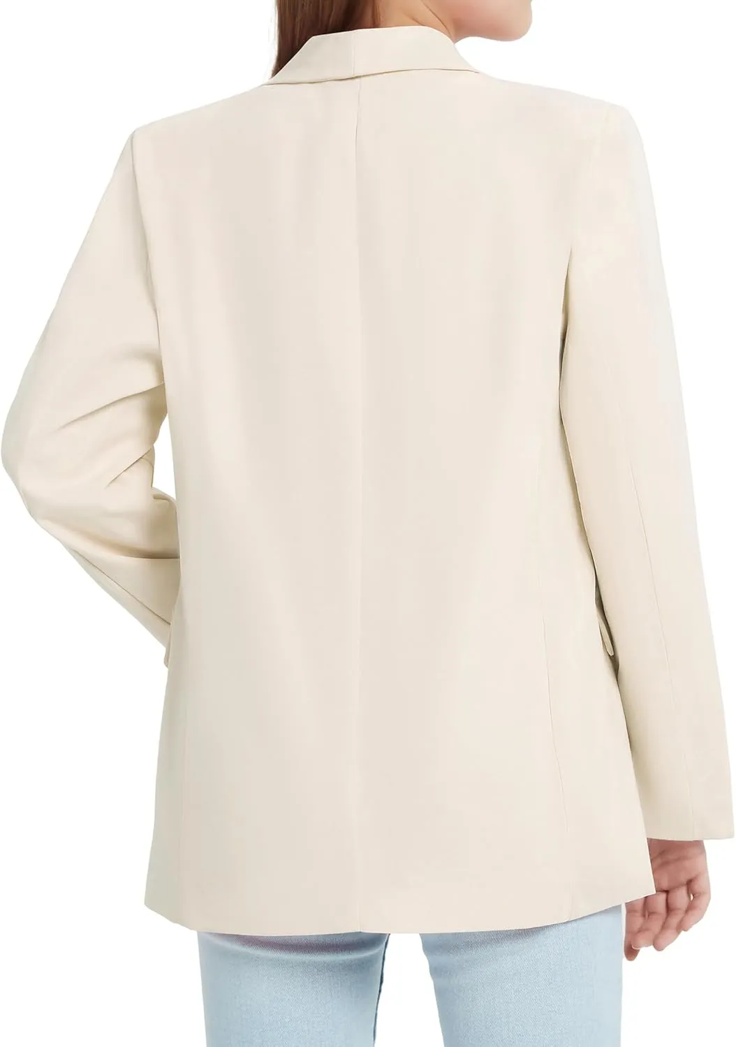 EXARUS Girls Blazer Long Sleeve Shawl Collar Formal Blazers Suit Jacket Open Front Inner Pocket for Kids Size 6-12 Year