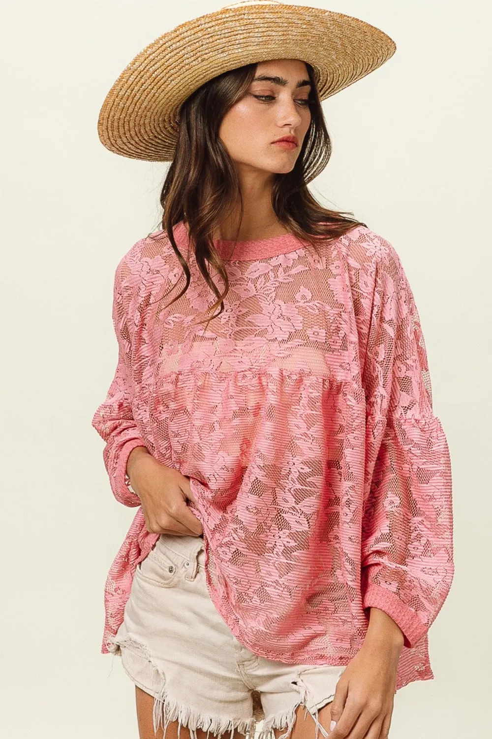 Explore More Collection - BiBi Floral Lace Long Sleeve Top