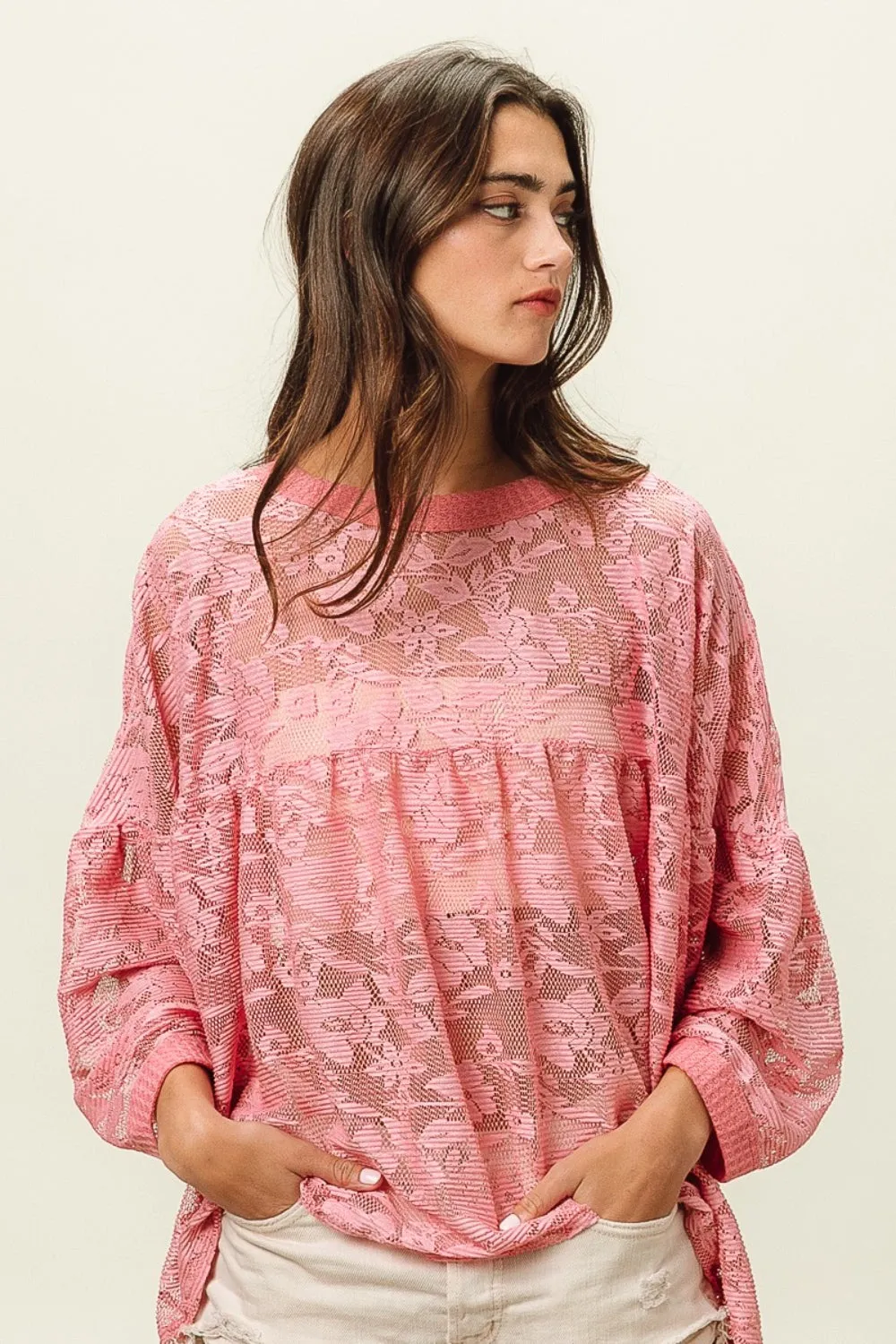 Explore More Collection - BiBi Floral Lace Long Sleeve Top