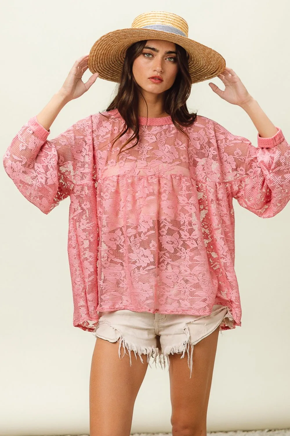 Explore More Collection - BiBi Floral Lace Long Sleeve Top