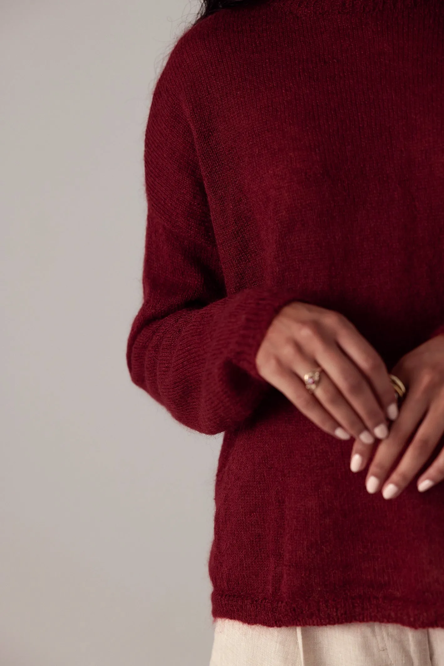 Feather Knit - Dark Cherry