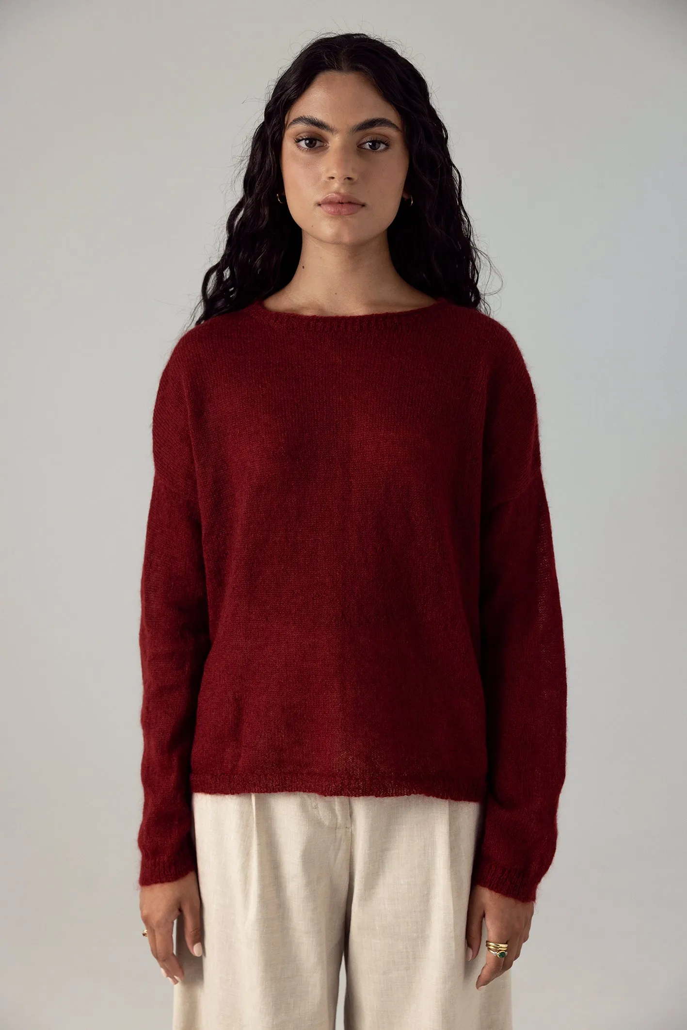 Feather Knit - Dark Cherry