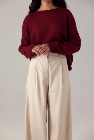 Feather Knit - Dark Cherry