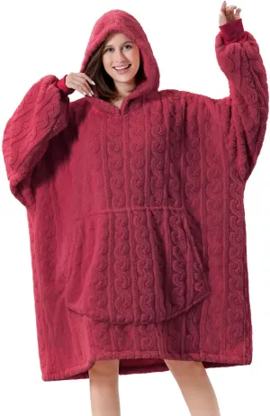 FestiCorp Oversized Blanket Hoodie for Adults - Extra Long Wearable Sweatshirt with Giant Sleeve, Hood and Pocket