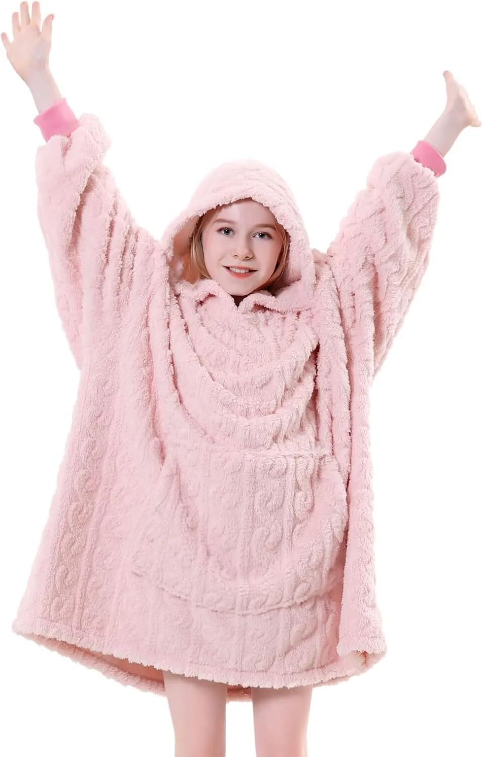 FestiCorp Oversized Blanket Hoodie for Adults - Extra Long Wearable Sweatshirt with Giant Sleeve, Hood and Pocket