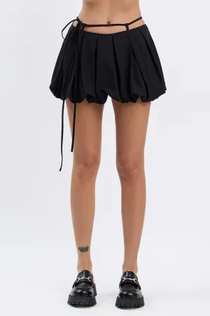 FIORE PLEATED BUBBLE SKORT - BLACK