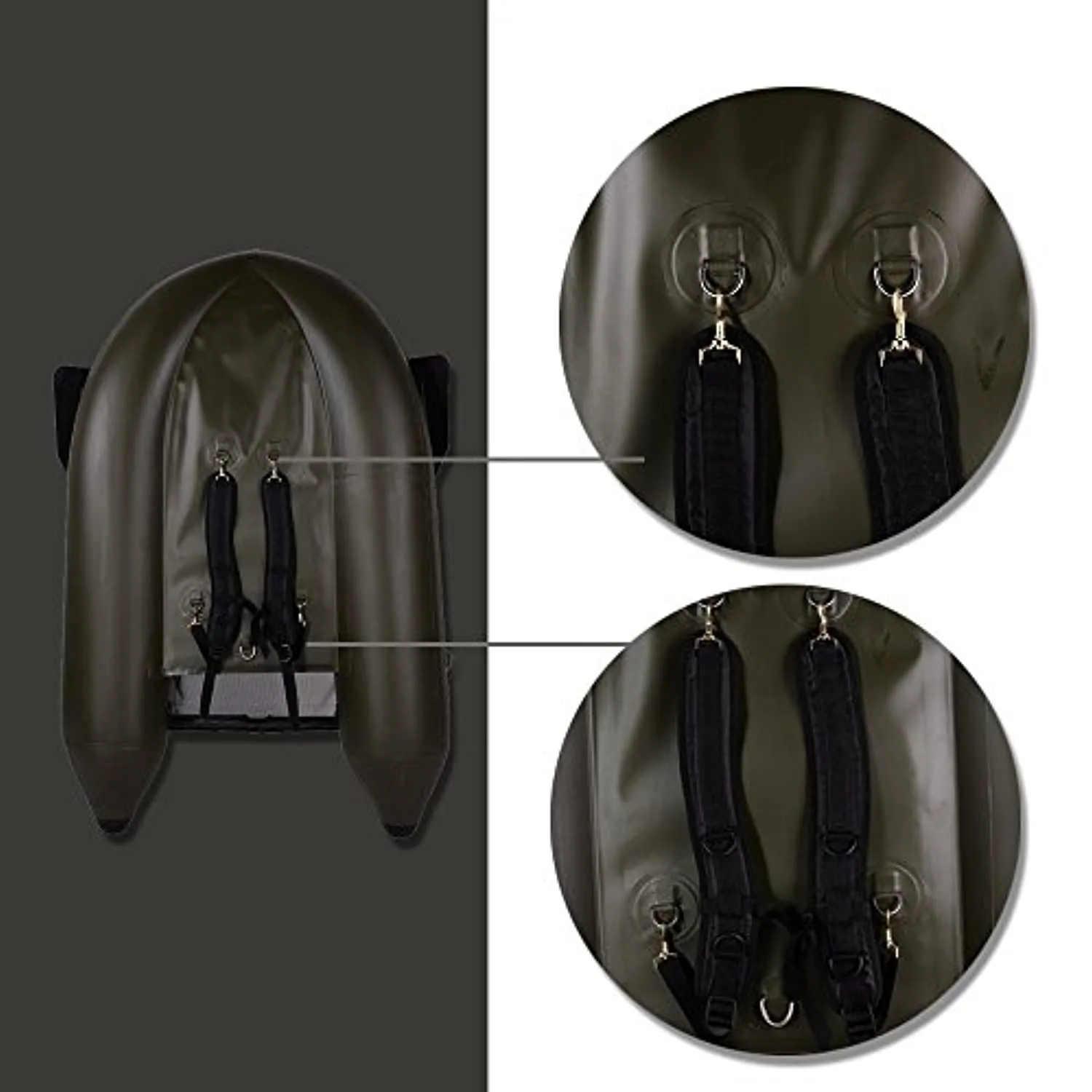 Fishing Inflatable Tube Boat with Detachable Seat and Awning Canopy Water Inflatable Rafts