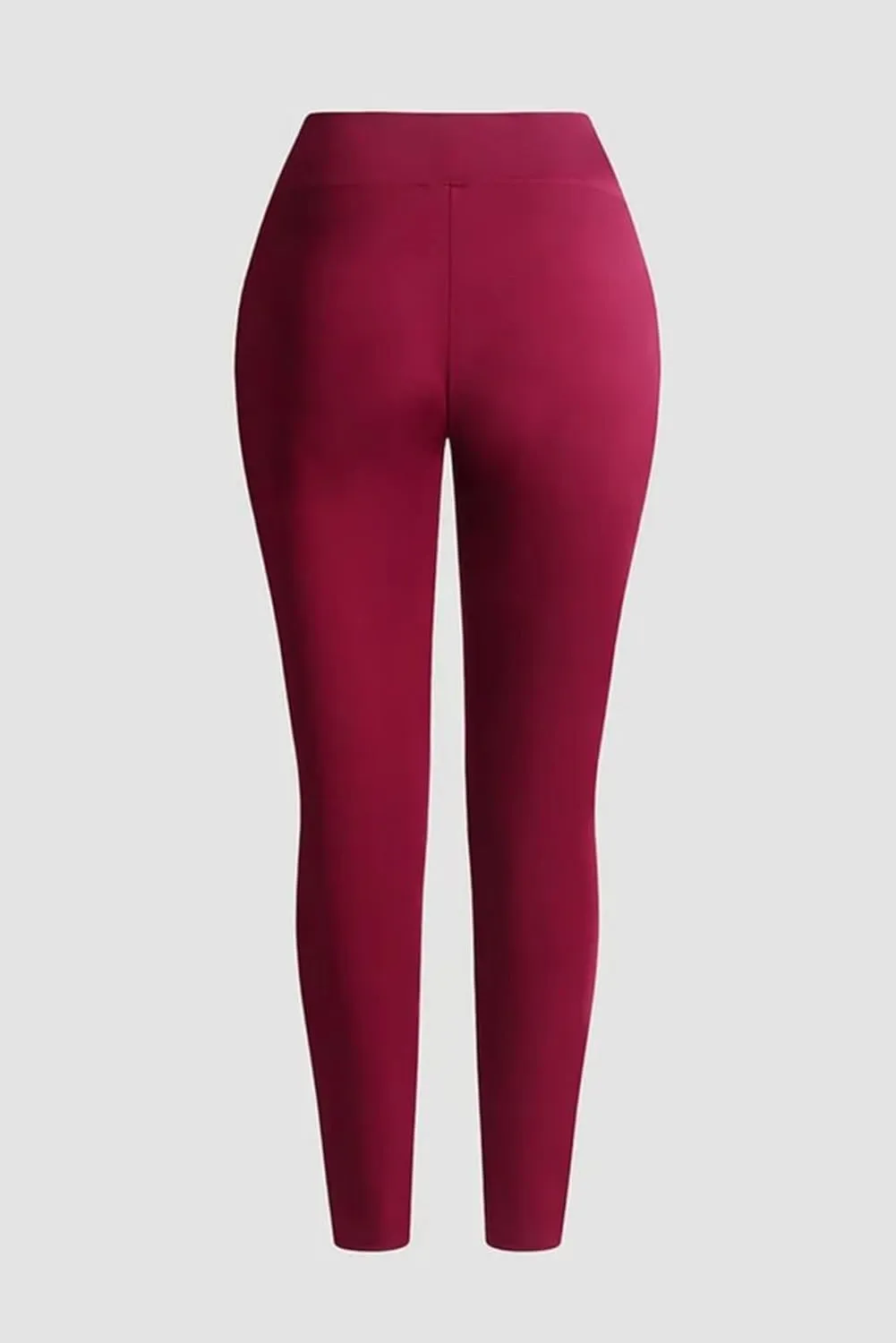 Flamingals Faux Leather Mid Waisted Tummy Control Motorcycle Leggings for Women Stretchy with Pockets Patch Zip