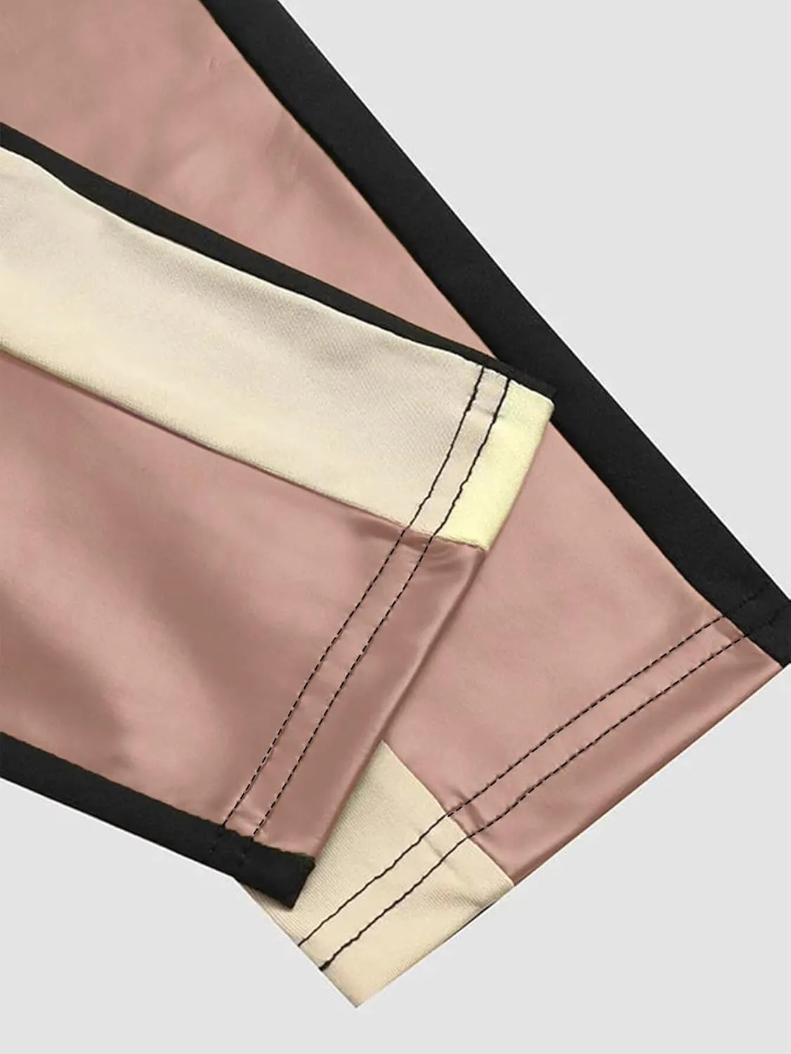 Flamingals Faux Leather Mid Waisted Tummy Control Motorcycle Leggings for Women Stretchy with Pockets Patch Zip
